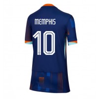 Maglia Calcio Paesi Bassi Memphis Depay #10 Seconda Divisa Donna Europei 2024 Manica Corta